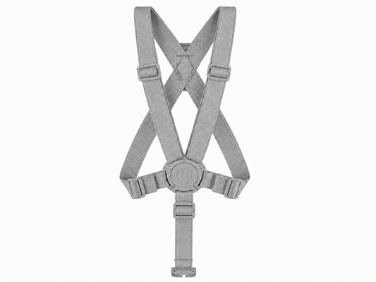 Ersatzteil Alpha/Beta Hochstuhl - 5-Punkt-Gurt m. rundem Knopf - Grau