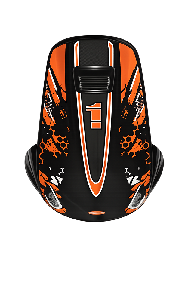 Ersatzteil Gokart & Tretauto Speedster Orange - Frontabdeckung - Schwarz  / Orange