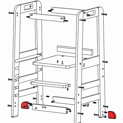 Spare part Learning Tower Replacement Part J - Supports (Pair) - Black