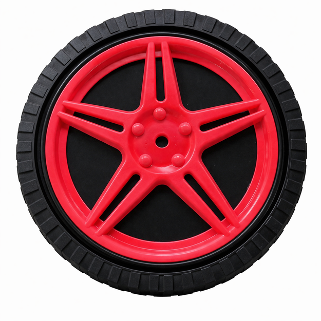 Ersatzteil Gokart & Tretauto Hurricane Rot - Vorder-/Hinterrad - Rot/Schwarz