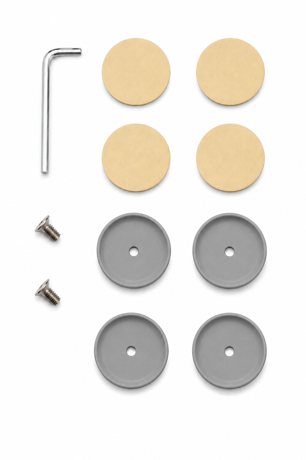 Ersatzteil Türschutzgitter - 4 Wandteller und Klebepads - Silver
