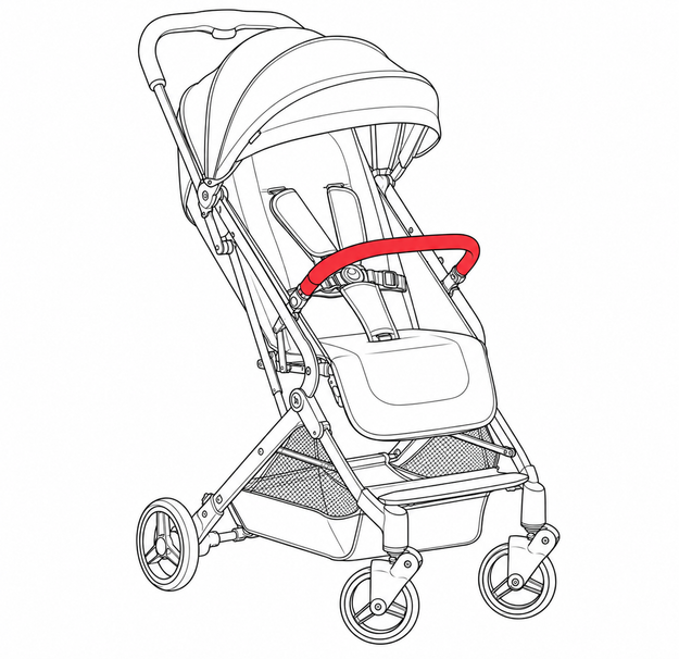 Ersatzteil Buggy Travel N Care -Schutzbügel - Schwarz